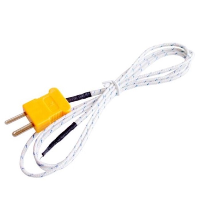 -Termocupla tipo K aislada con fibra de vidrio y con conector standard -50 to 200°C (THK1M)