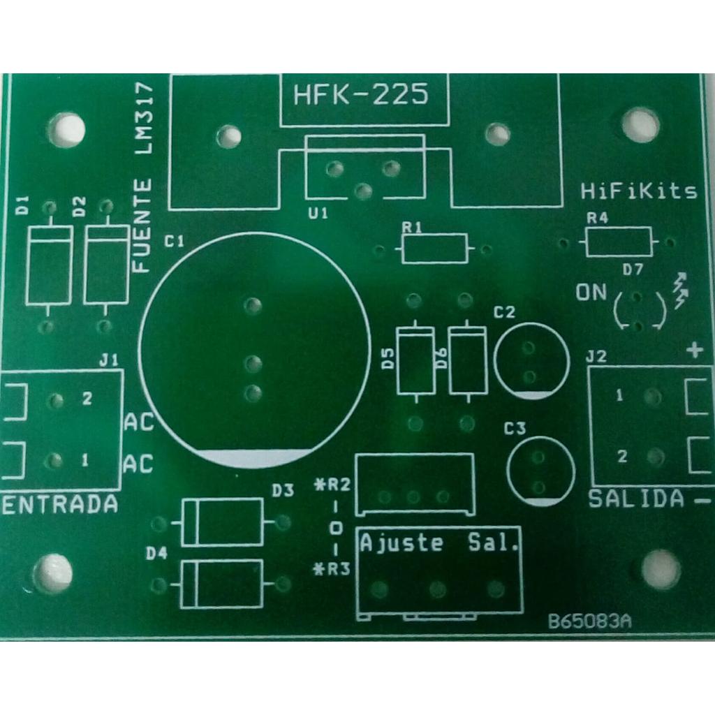 .Placa impresa para fuente regulada LM317