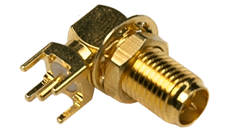 Conector SMA angulo inverso PCB gold 19mm (RPSMA-JWE-1)