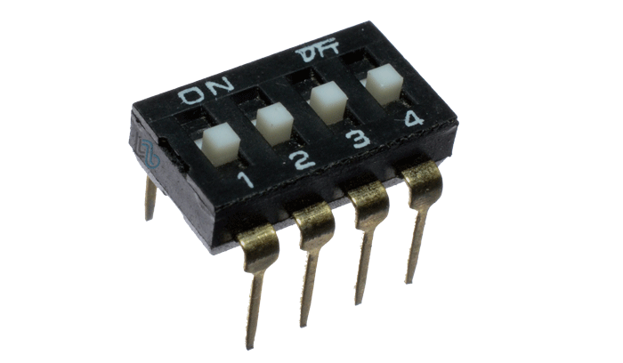 *Dip Switch de 4 vias 8 pines tipo circuito (KF1027A-254-4P)