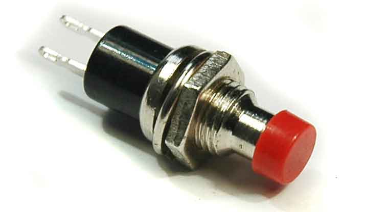 .Pulsador rojo normalmente abierto SPST 1A/50v