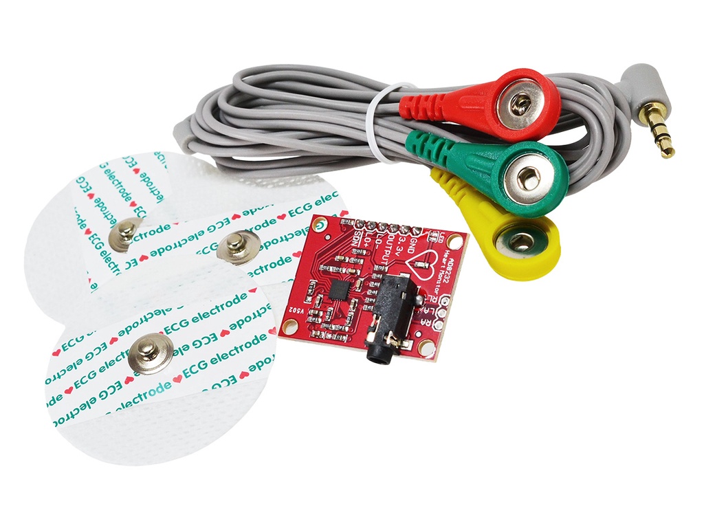 AD8232 Modulo Monitor de Pulso Cardiaco ECG con Conector y Electrodos, Sensor de Frecuencia Cardiaca