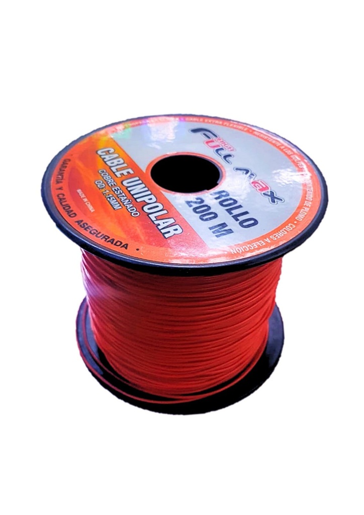 .Cable Unipolar #26 rojo x metro