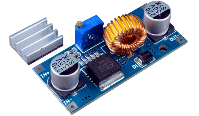 XL4015 Conversor DC-DC Step Down de 5A, Ajustable Salida: 1.25-32VDC