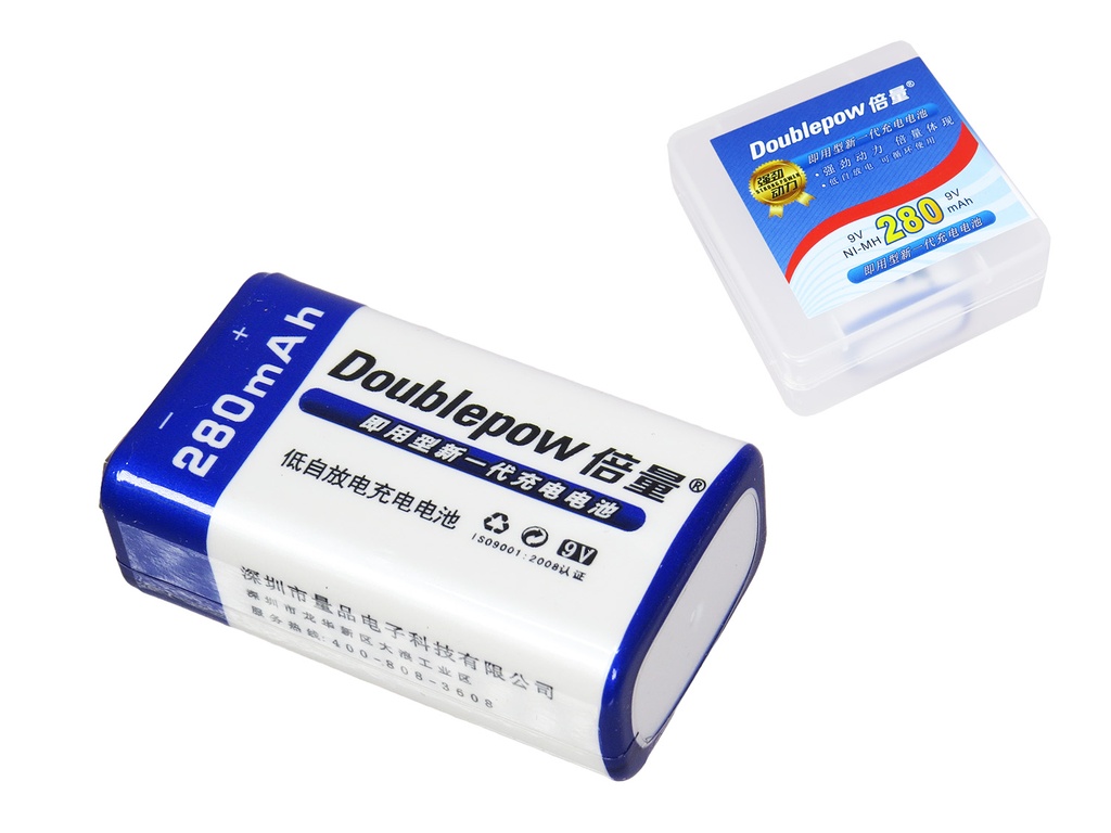 Batería de Ni-MH 9V 280mAh Recargable x1 pza