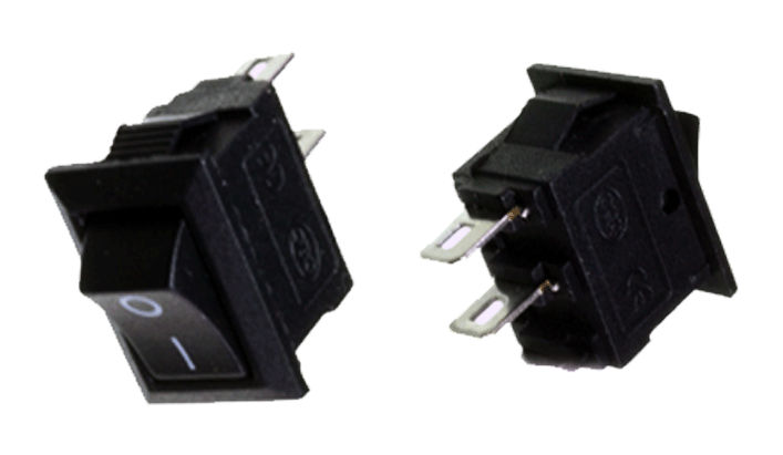 Switch Rocker SPST de 3A 250V 10x15mm 2 pines Negro