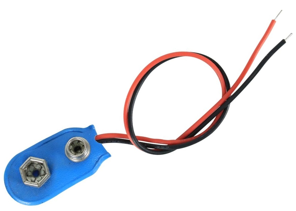 Broche de Conexion Azul para Bateria de 9 Voltios con Cable 10cm