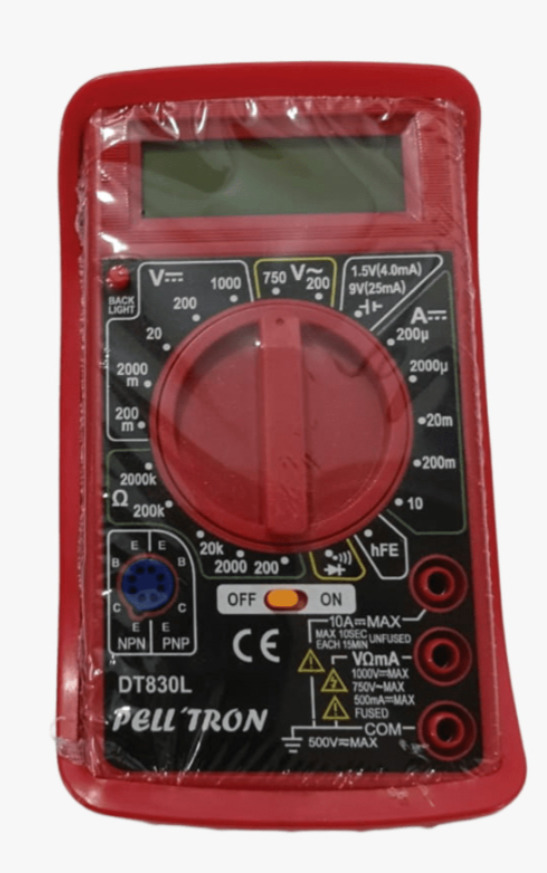 Multimetro Digital Pelltron incluye cable y protector