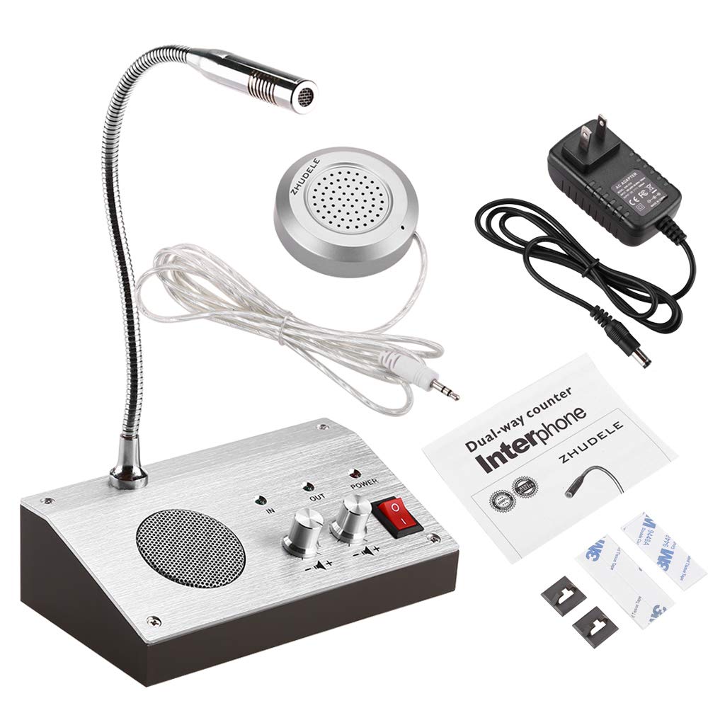 .Intercomunicador de 2 vias, Sistema Interfono "Zhudele" con Accesorios y Adaptador