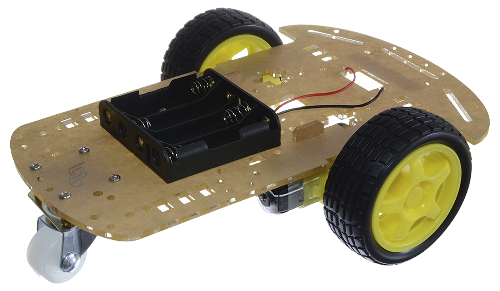 *Chasis para Robotica Seguidor de 2+1 Ruedas, Kit para Ensamblar (CCH-3WR)