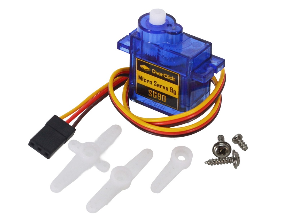 *SG90 180° Servo Micro 9gr sin Tope "OverClick" Servomotor de 1.6Kg 5Voltios, Engranajes de Plástico