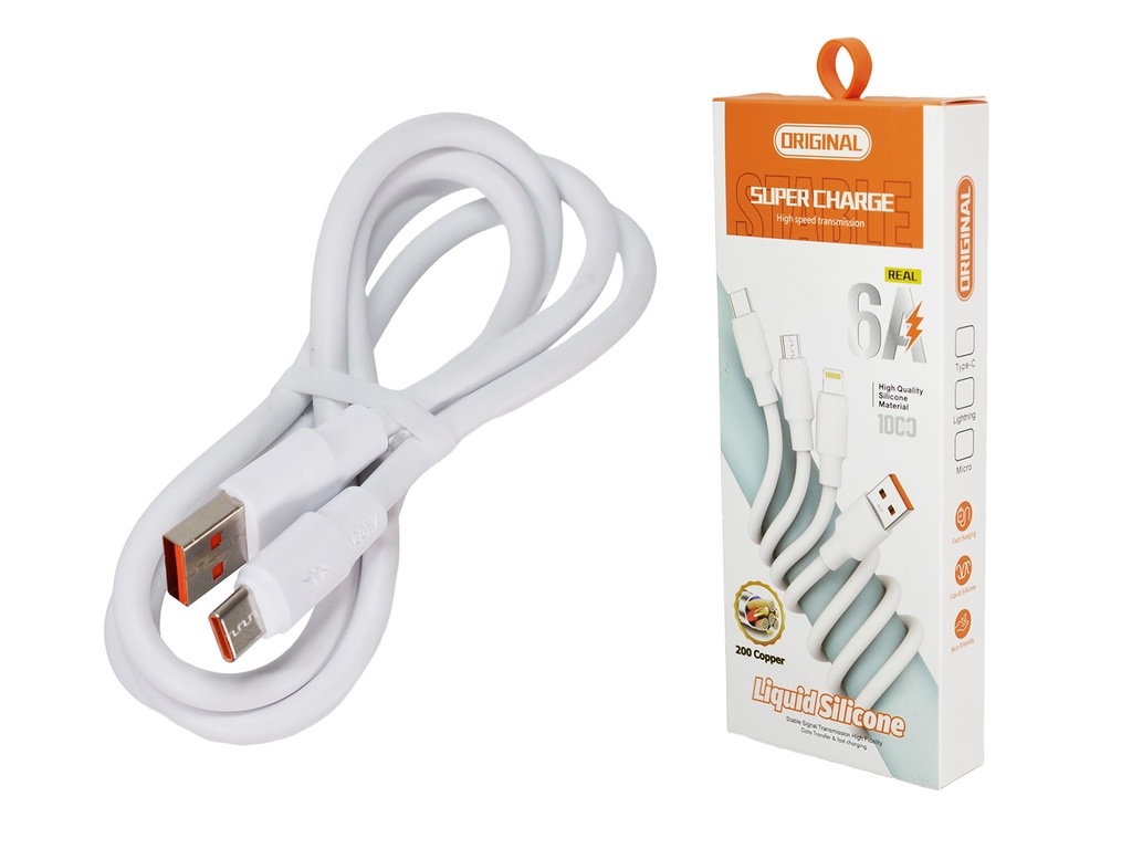 .Cable USB A a USB tipo C de 6A Carga Rápida, pasar datos 1m
