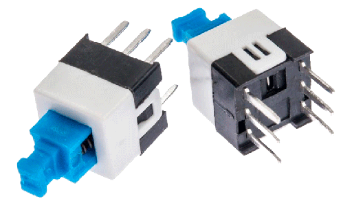 [T7X7-S] T7X7-S Tact Switch DPDT de 6 Pines de 7x7mm. con Lock