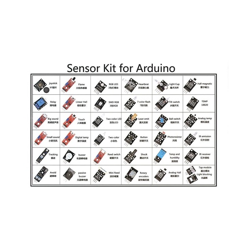 [HW-A017] Kit de 37 en 1 Sensores para Arduino (HW-A017)