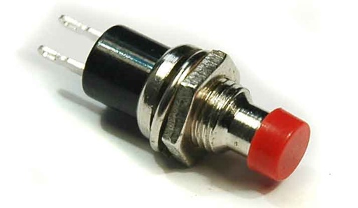 [PBS110-NO/Ro] Pulsador rojo normalmente abierto SPST 1A/50v