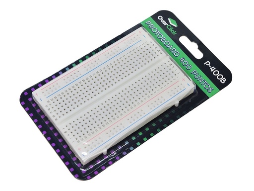 [P400-B] Protoboard Blanco de 400 Puntos mediano  en Blister OverClick SB-8355