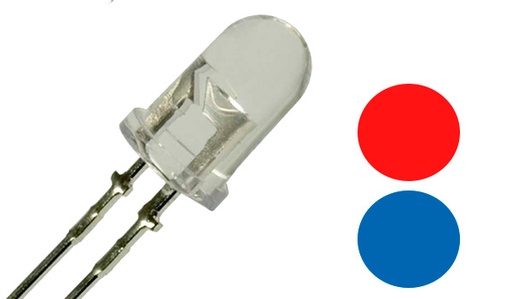 [LI-5-2CWCAR] Led intermitente azul y rojo 5mm de 2 pines