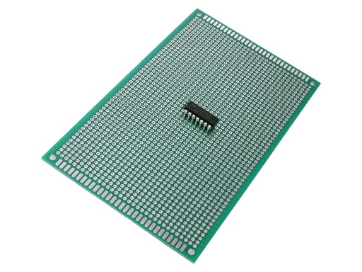 [PCB-9x15FR4] .Placa Impresa Multiusos de 9x15cm FR4 de 1.6mm Verde Doble Cara