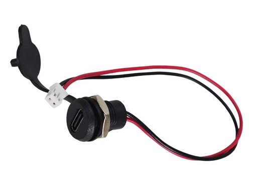 [CT-24AWG] Jack DC Tipo C con Cable JST de 2Pines para Montar en Panel, AWG 24 Max. 1.5A