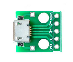 [USB-MIC-PCB] Adaptador Micro usb a dip 5 pines conector