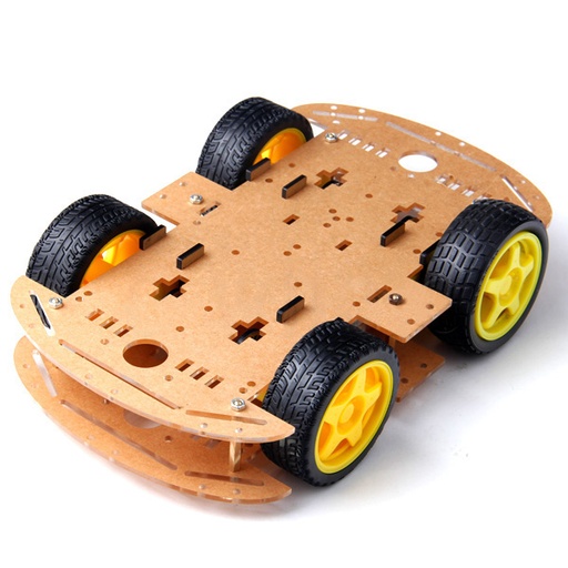 [CCH-4WR2C] *Chasis de Acrilico Doble para Robotica 4 ruedas (CCH-4WR2C)