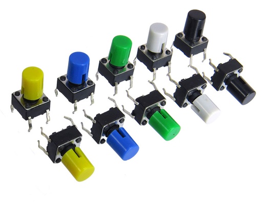 [T-6x6-p] Tact switch 4 pin 5mm con perilla (T-6x6-p)